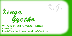 kinga gyetko business card